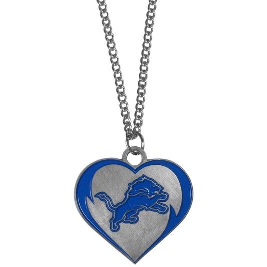 Detroit Lions Heart Necklace - Detroit Lions - Flyclothing LLC