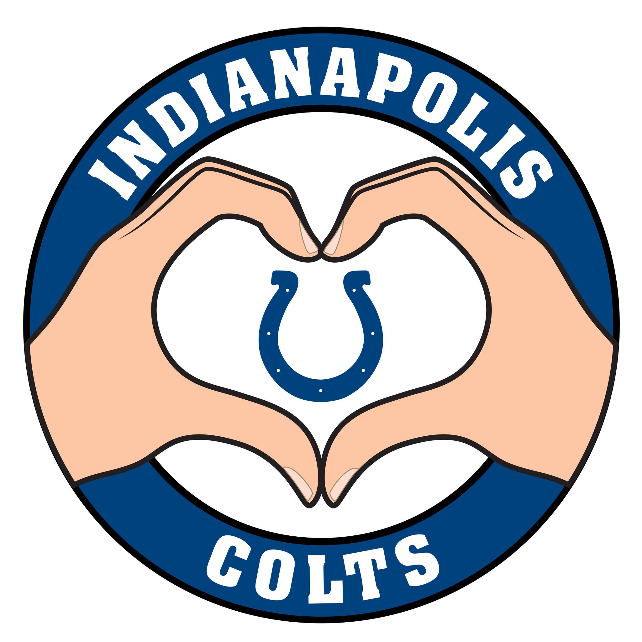 Indianapolis Colts Heart Hands Decal
