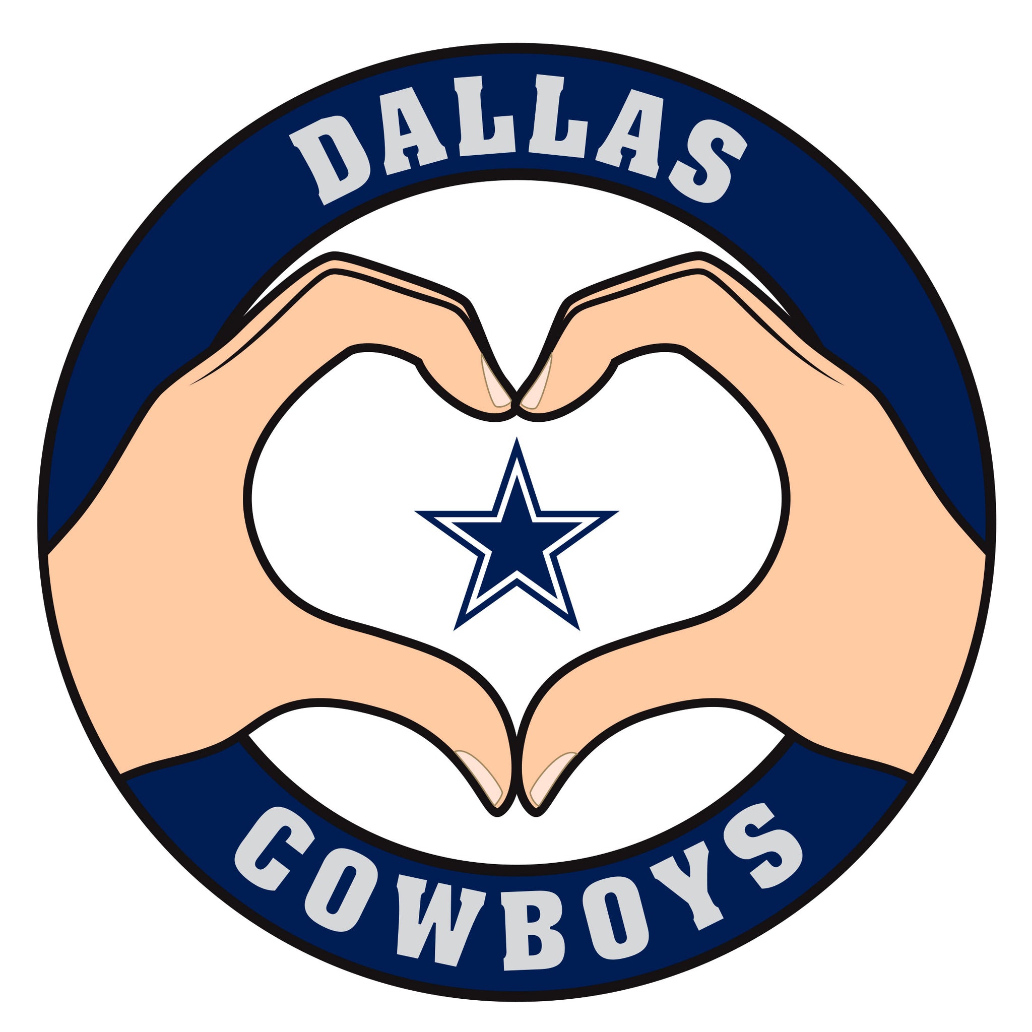 Dallas Cowboys Heart Hands Decal