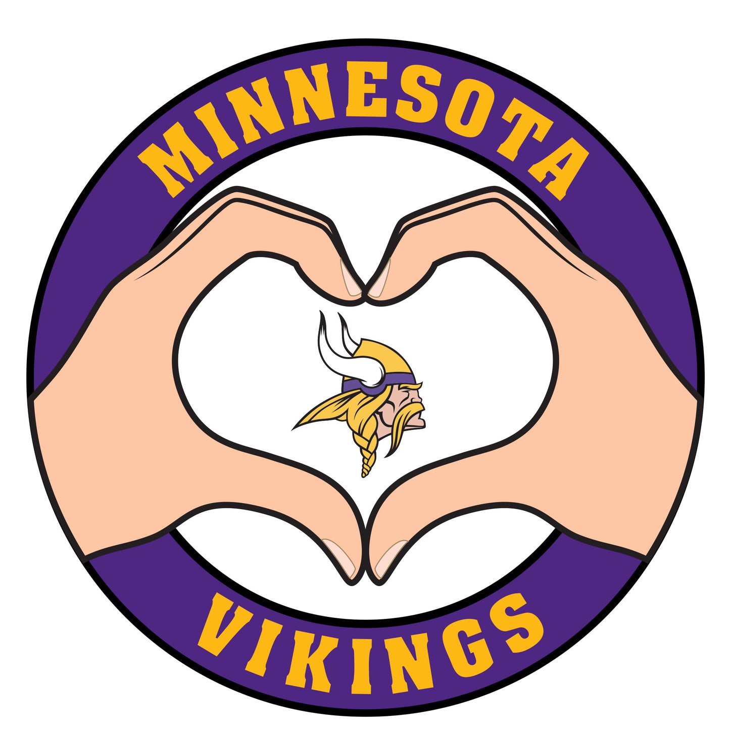Minnesota Vikings Heart Hands Decal