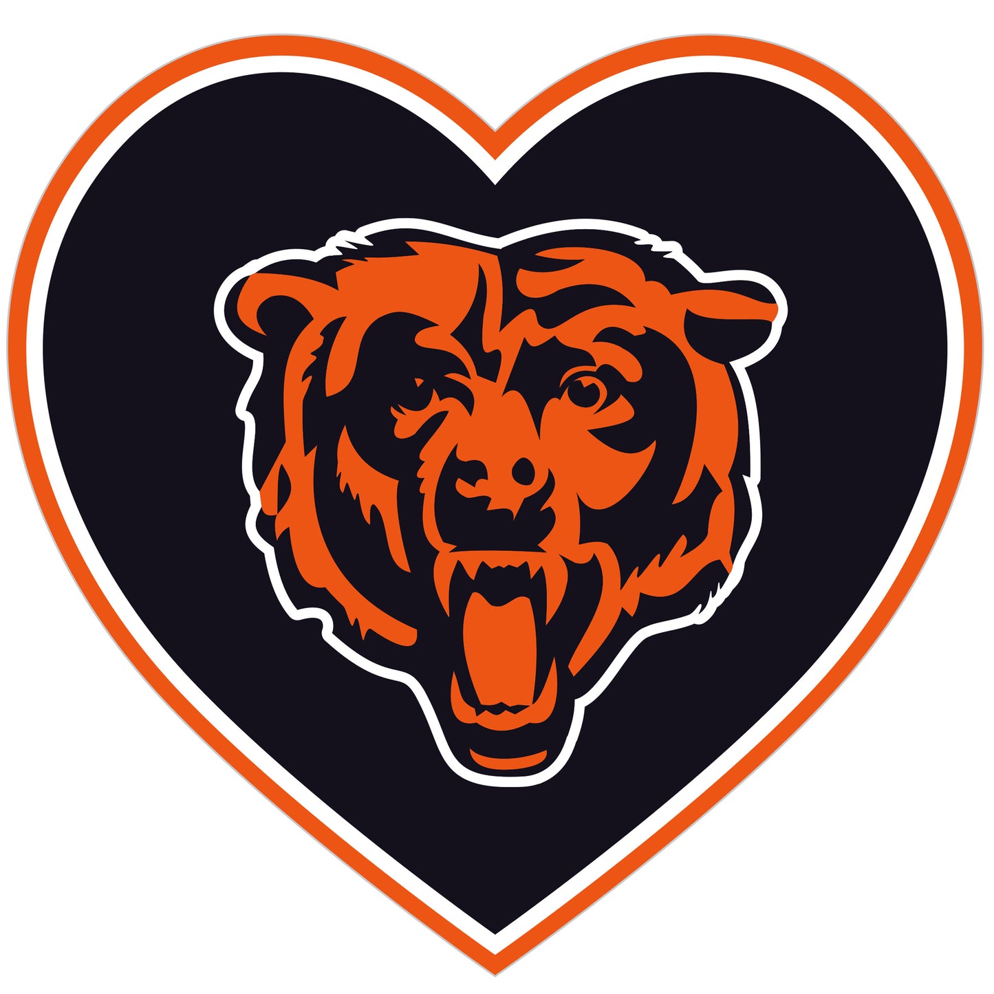 Chicago Bears Heart Decal