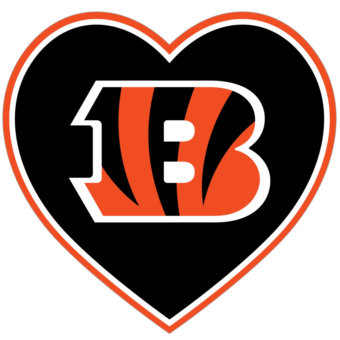 Cincinnati Bengals Heart Decal