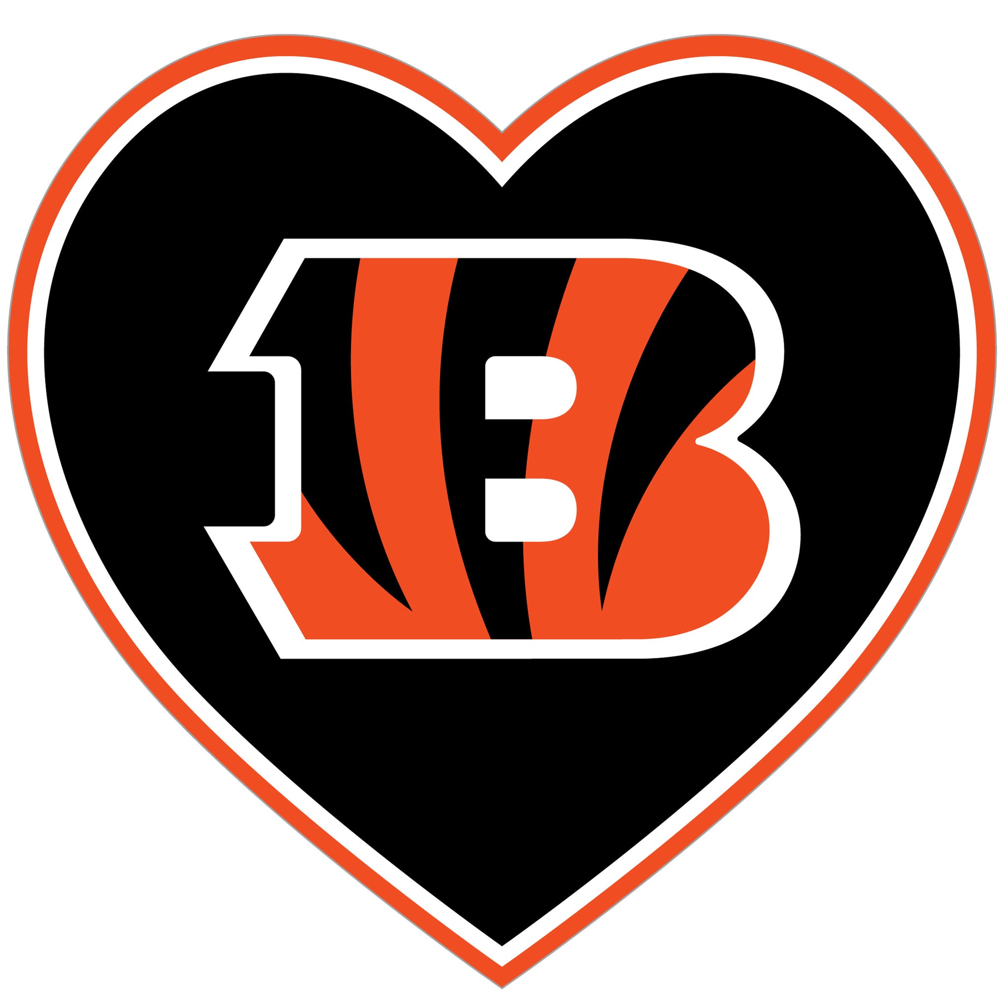 Cincinnati Bengals Heart Decal