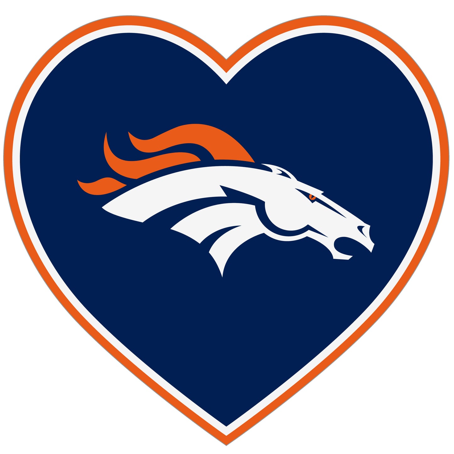 Denver Broncos Heart Decal