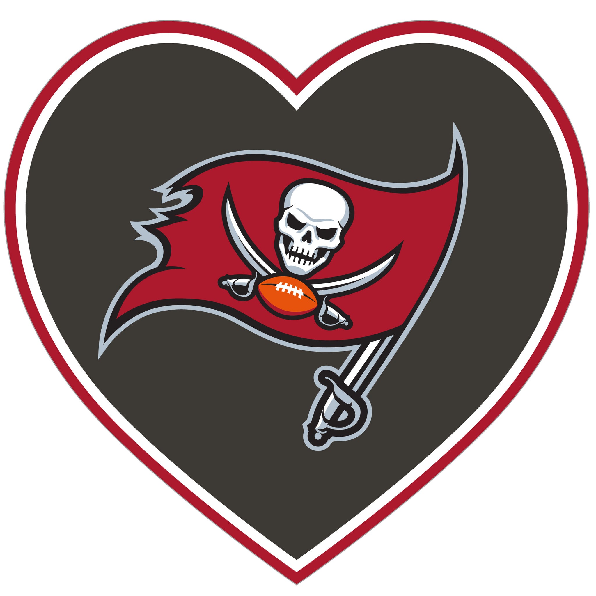 Tampa Bay Buccaneers Heart Decal