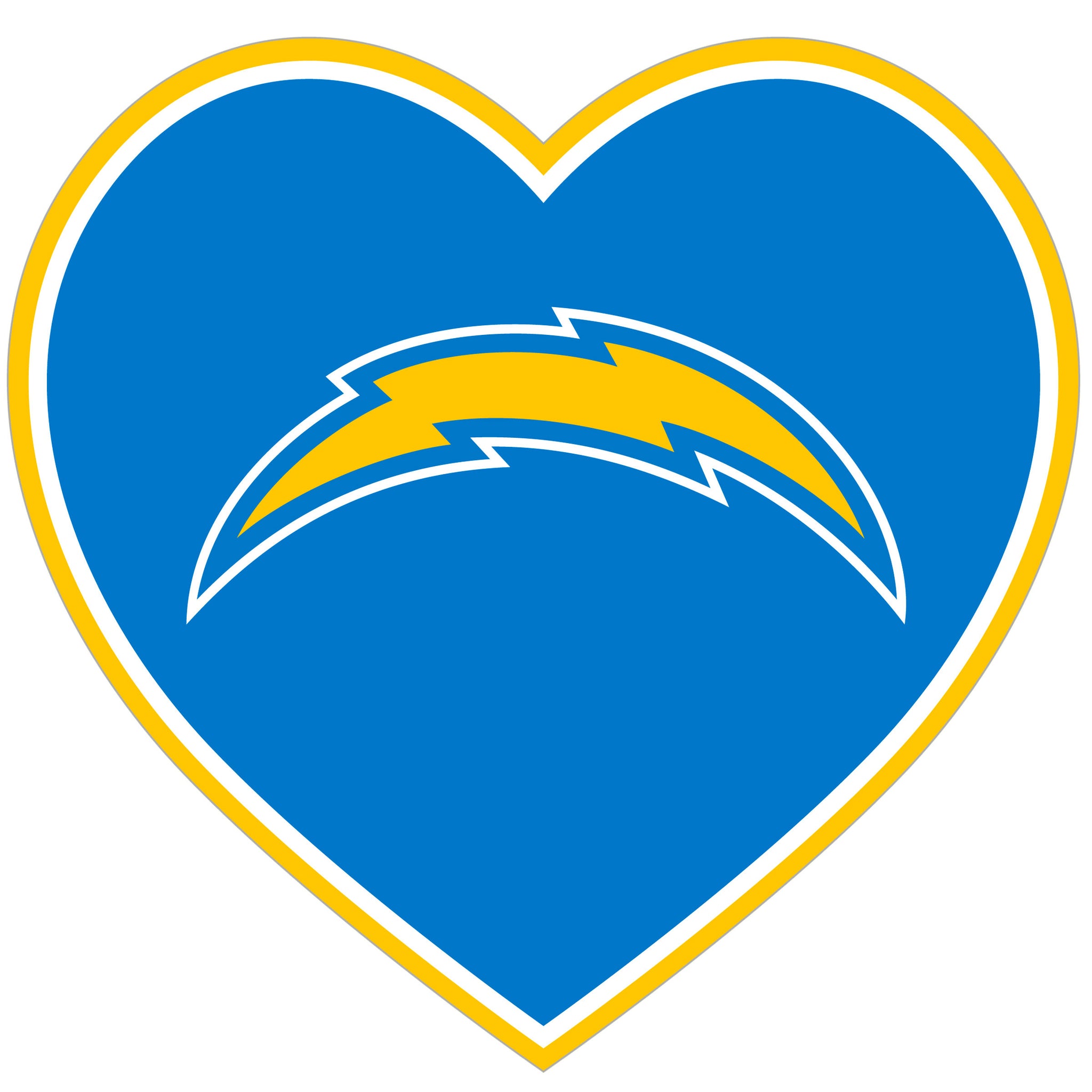 Los Angeles Chargers Heart Decal
