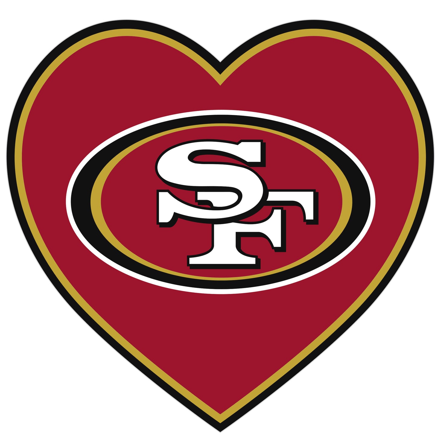 San Francisco 49ers Heart Decal