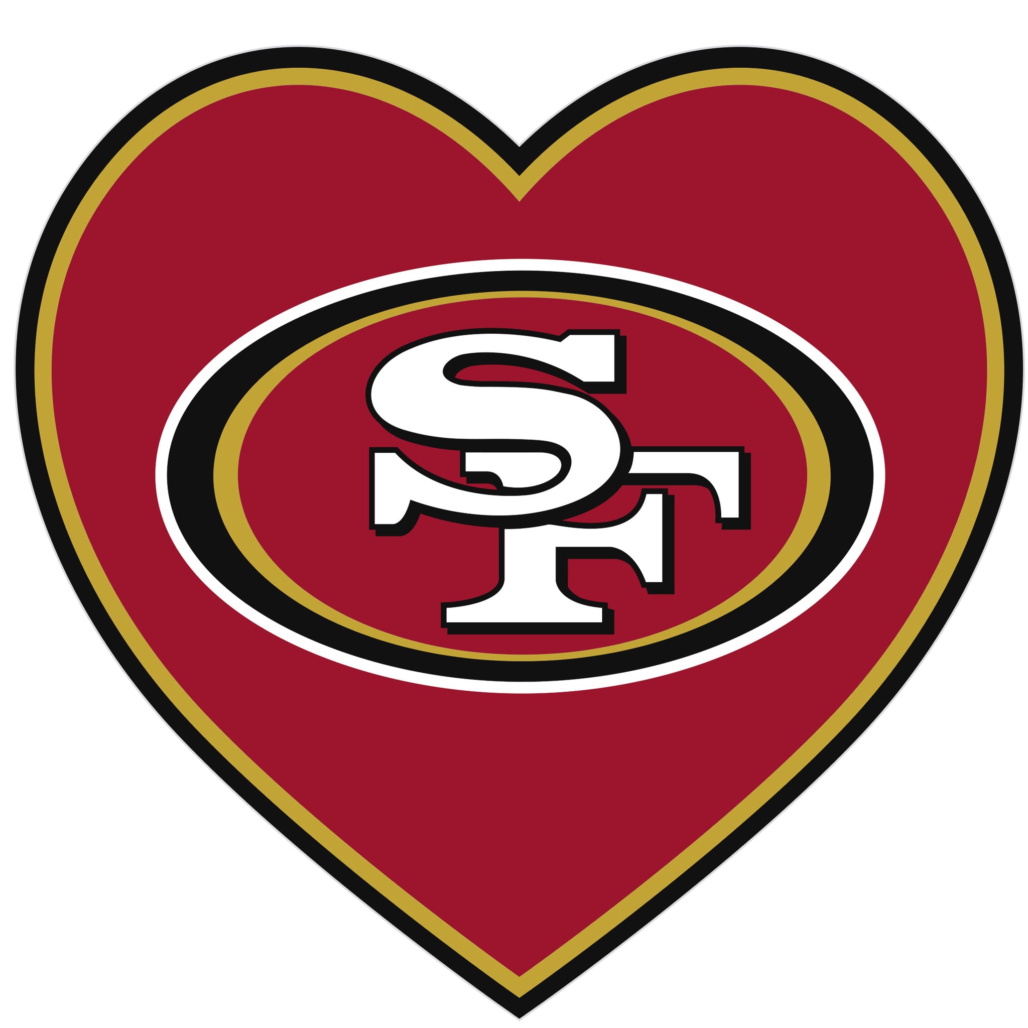 San Francisco 49ers Heart Decal