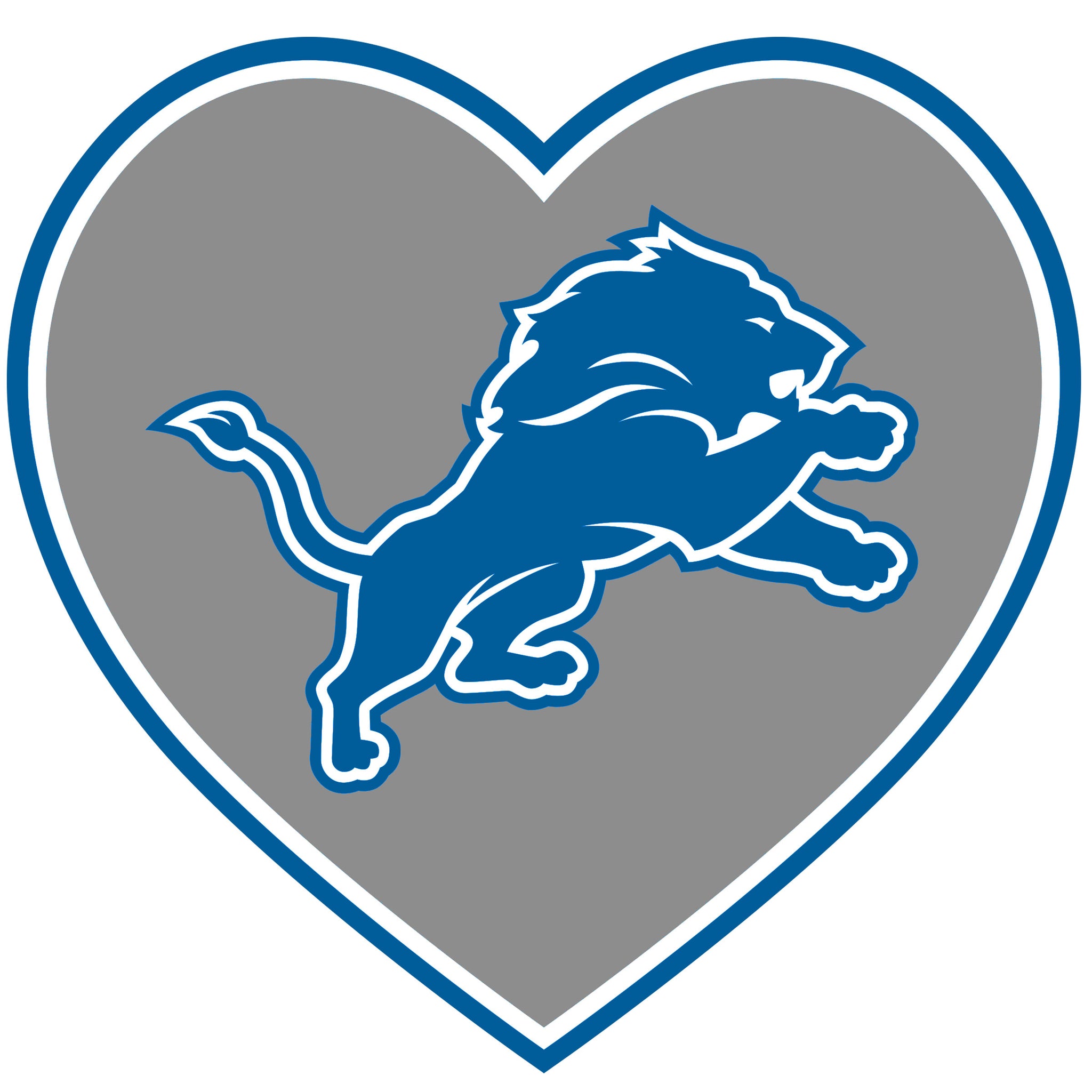 Detroit Lions Heart Decal