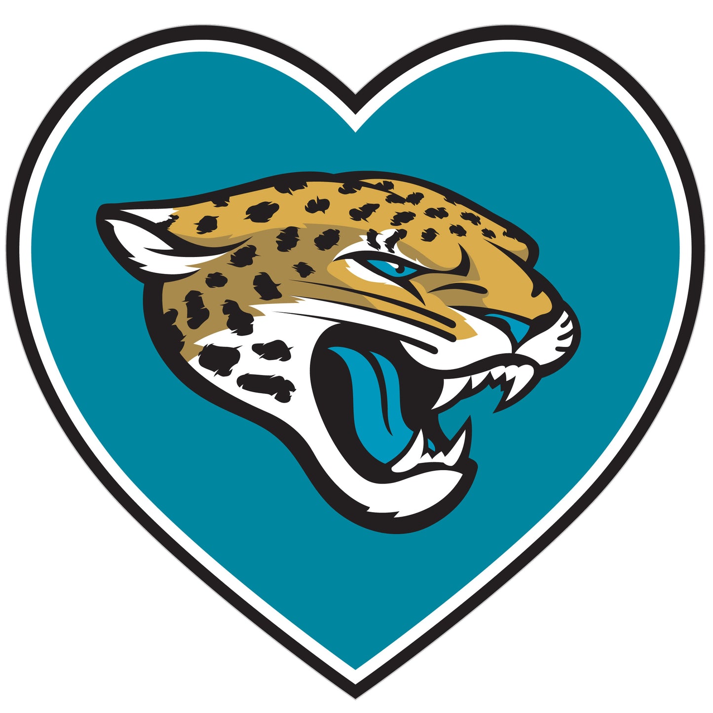 Jacksonville Jaguars Heart Decal