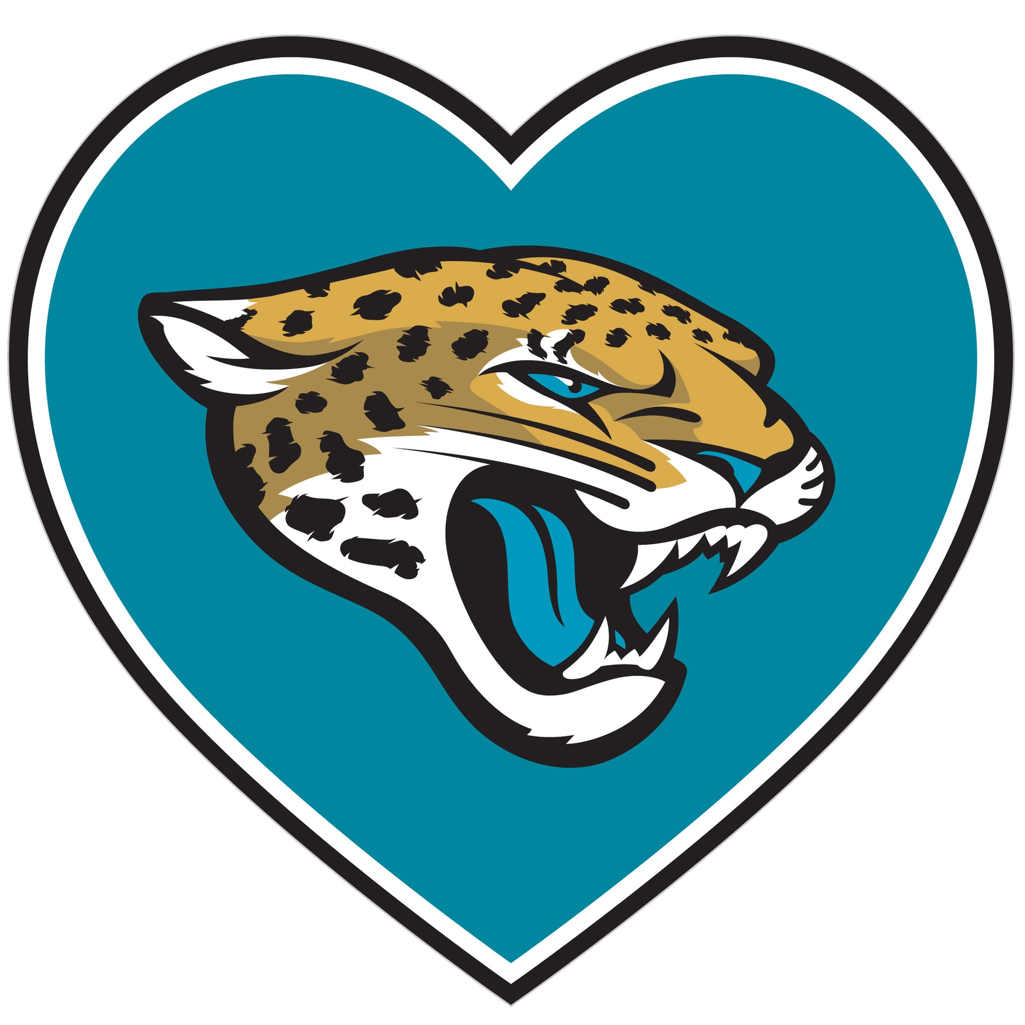 Jacksonville Jaguars Heart Decal