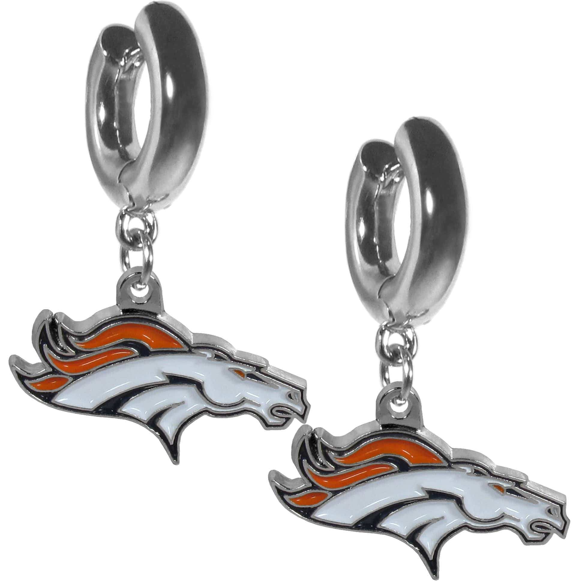 Denver Broncos Huggie Hoop Earrings - Denver Broncos - Flyclothing LLC