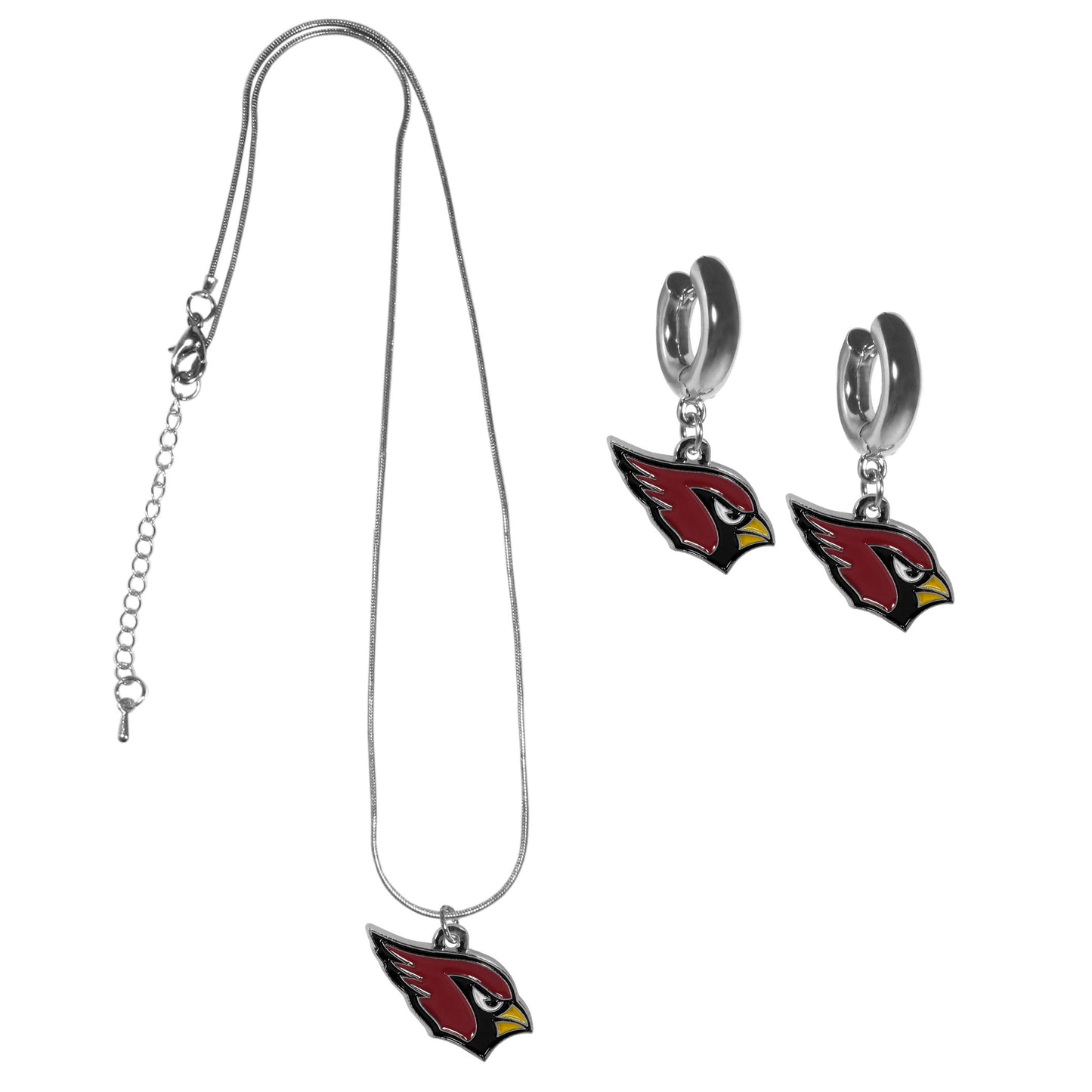 Arizona Cardinals Huggie Hoop Earrings and Necklace Set