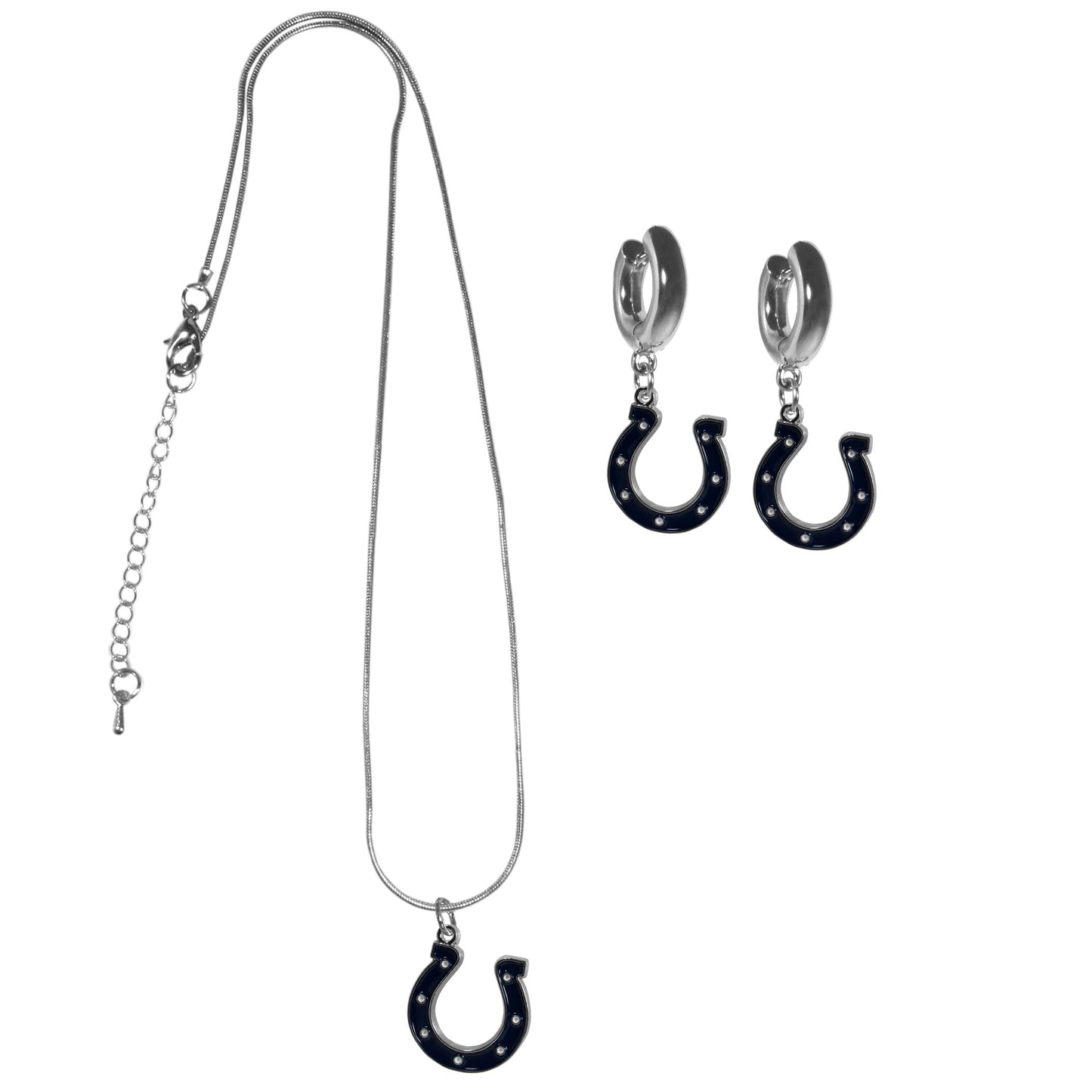 Indianapolis Colts Huggie Hoop Earrings and Necklace Set