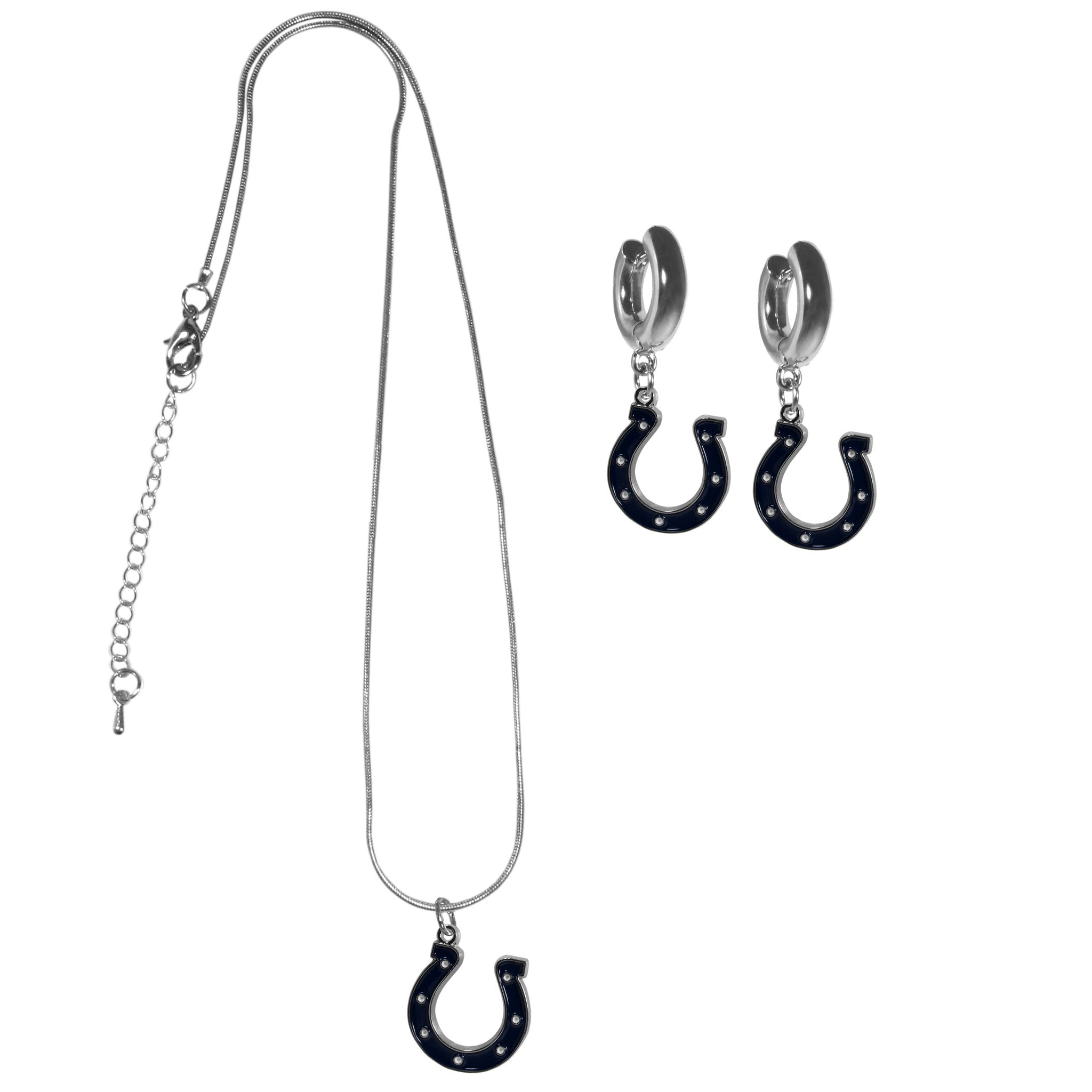 Indianapolis Colts Huggie Hoop Earrings and Necklace Set