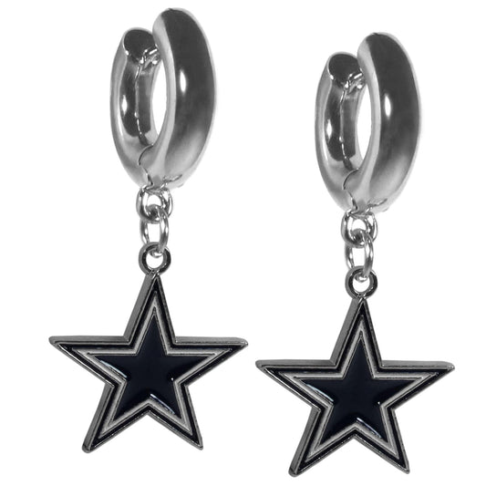 Dallas Cowboys Huggie Hoop Earrings - Dallas Cowboys