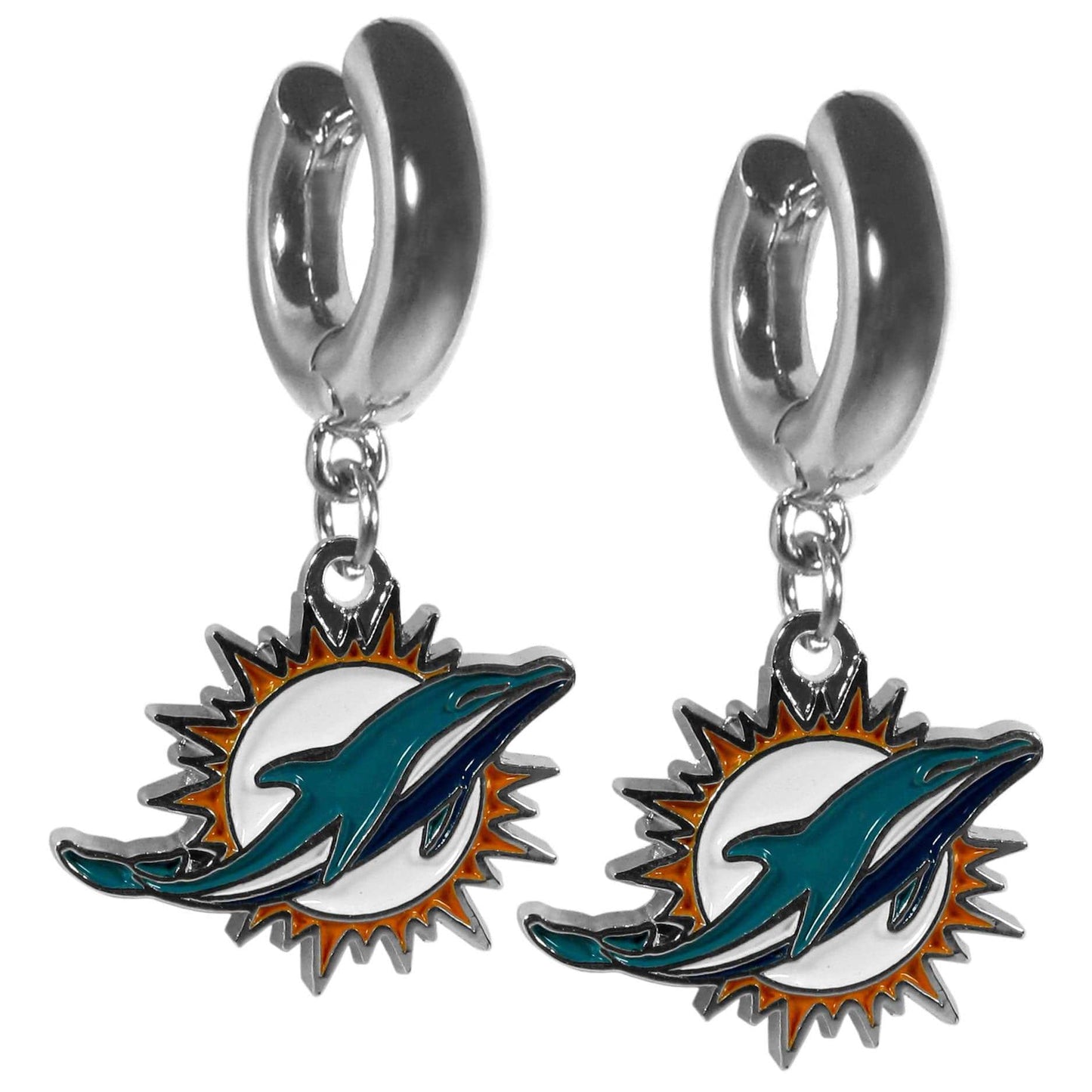Miami Dolphins Huggie Hoop Earrings - Miami Dolphins - Flyclothing LLC