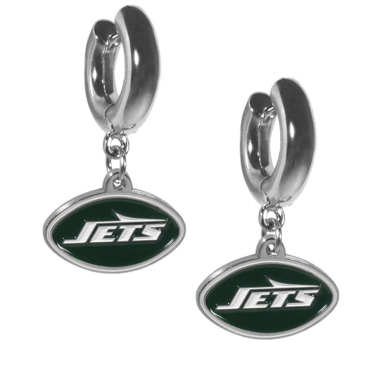 New York Jets Huggie Hoop Earrings - New York Jets - Flyclothing LLC