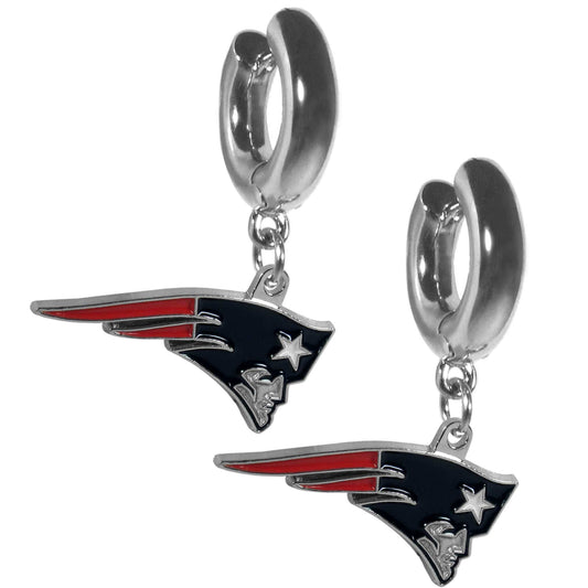 New England Patriots Huggie Hoop Earrings - New England Patriots - Flyclothing LLC
