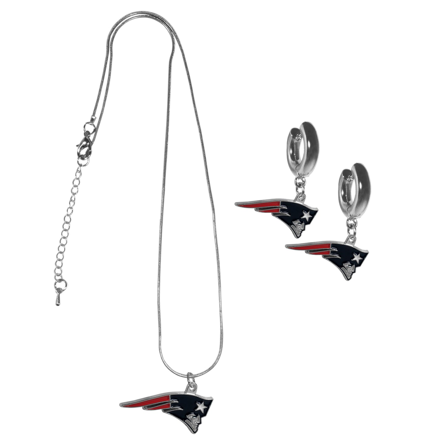 Las Vegas Raiders Huggie Hoop Earrings and Necklace Set