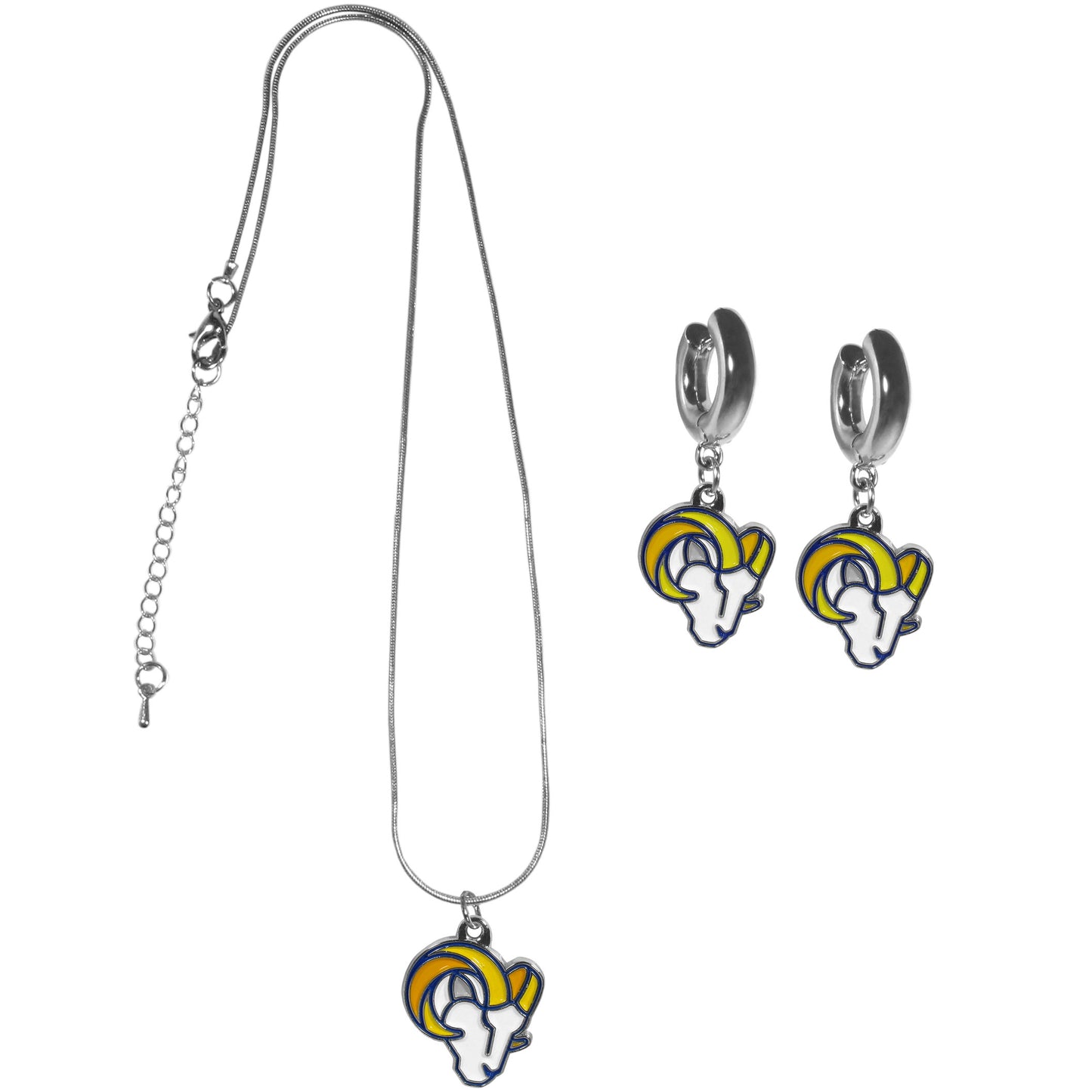 Los Angeles Rams Huggie Hoop Earrings and Necklace Set