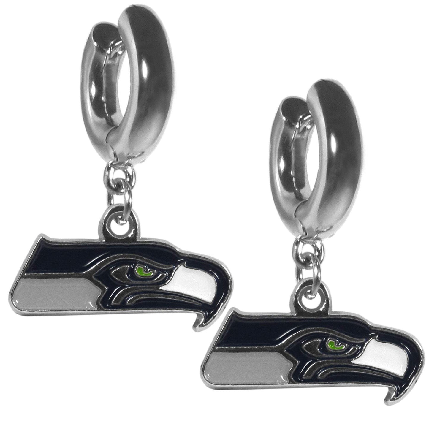 Seattle Seahawks Huggie Hoop Earrings - Seattle Seahawks - Flyclothing LLC