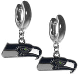 Seattle Seahawks Huggie Hoop Earrings - Seattle Seahawks