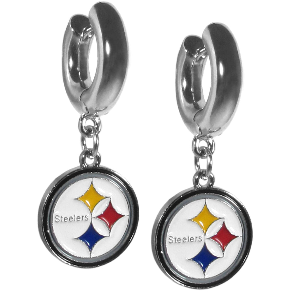 Pittsburgh Steelers Huggie Hoop Earrings - Pittsburgh Steelers