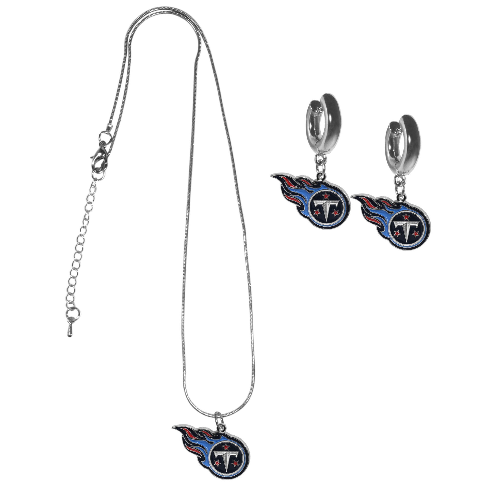 Tennessee Titans Huggie Hoop Earrings and Necklace Set
