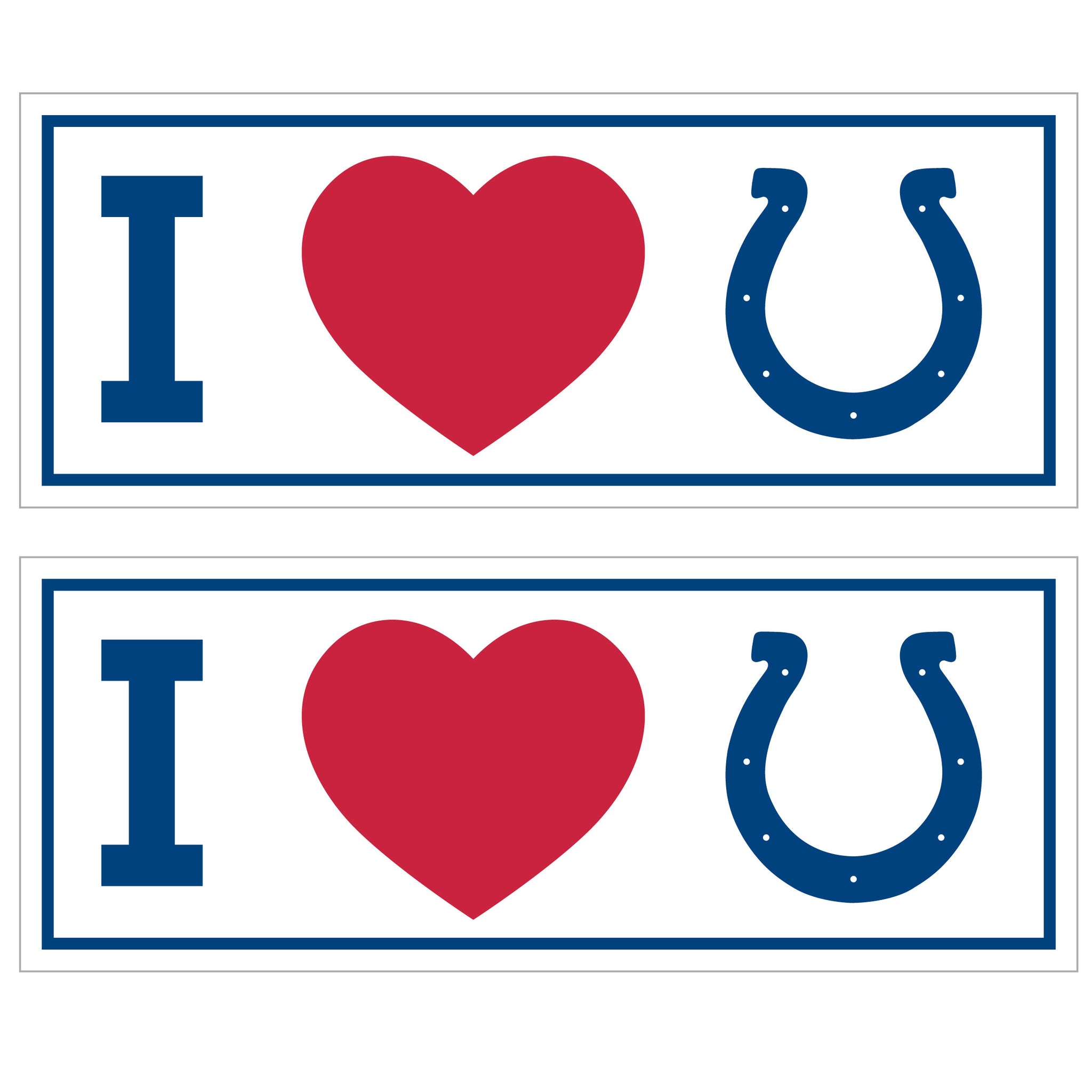 Indianapolis Colts I Heart Bumper Style Decal, 2 pack