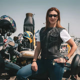 Bonnie Perforated Women's Motorcycle Leather Vest - First Manufacturing Company - Flyclothing LLC