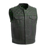 Upside Men's Club Style Leather Vest - First Manufacturing Company - Flyclothing LLC