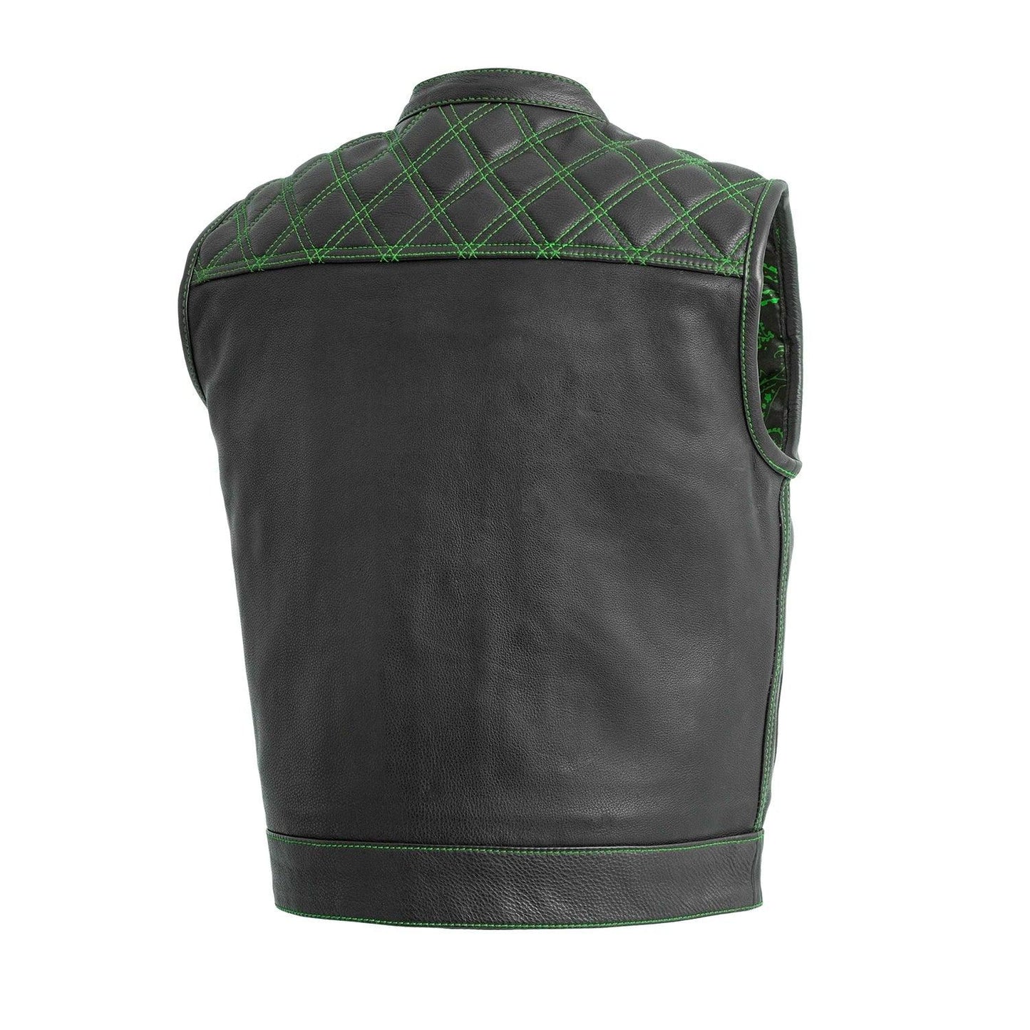 Upside Men's Club Style Leather Vest - First Manufacturing Company - Flyclothing LLC