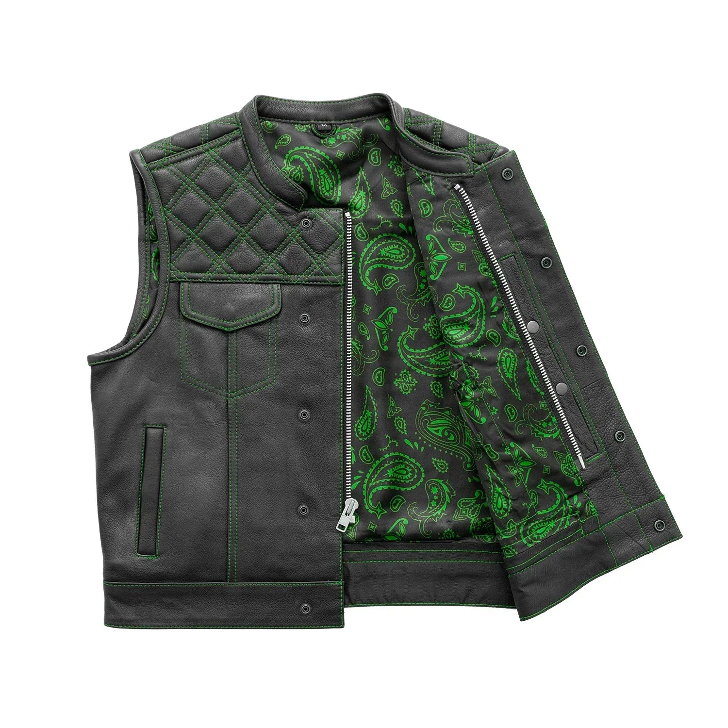 Upside Men's Club Style Leather Vest - First Manufacturing Company - Flyclothing LLC