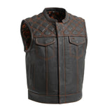 Upside Men's Club Style Leather Vest - First Manufacturing Company - Flyclothing LLC