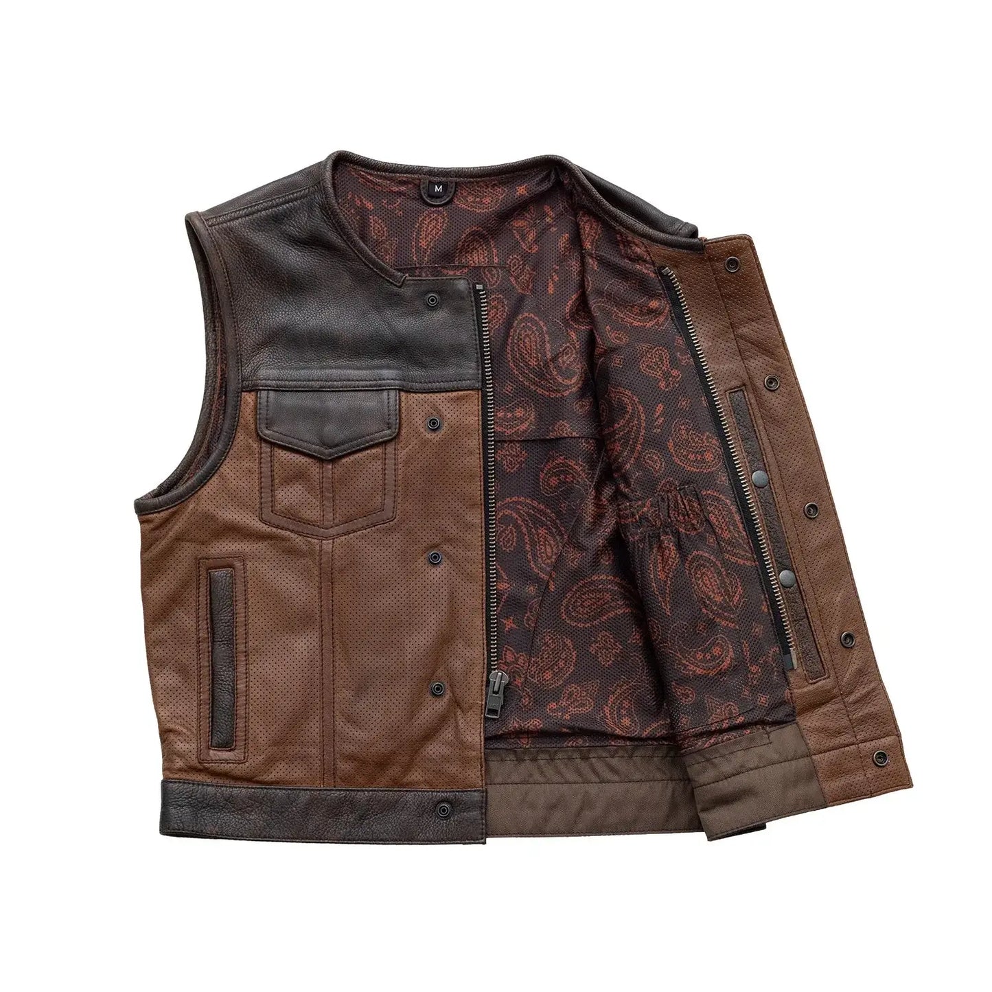 Lowside Gunner Men's Perforated Leather Vest - First Manufacturing Company - Flyclothing LLC
