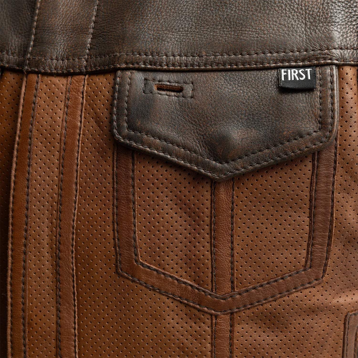 Lowside Gunner Men's Perforated Leather Vest - First Manufacturing Company - Flyclothing LLC