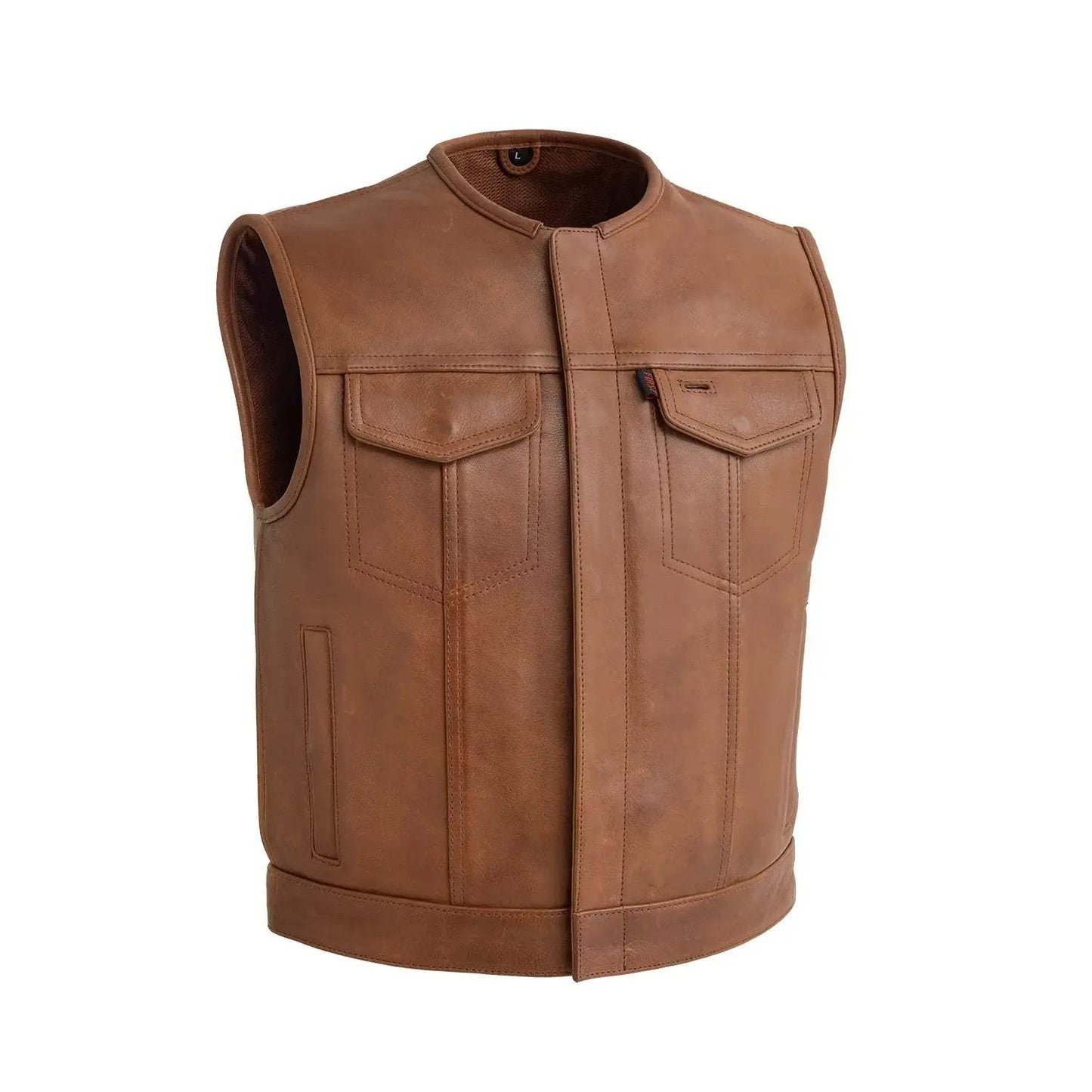 Lowside Men's Motorcycle Leather Vest - First Manufacturing Company - Flyclothing LLC