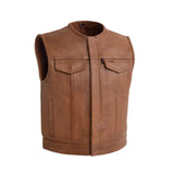 Lowside Men's Motorcycle Leather Vest - First Manufacturing Company - Flyclothing LLC