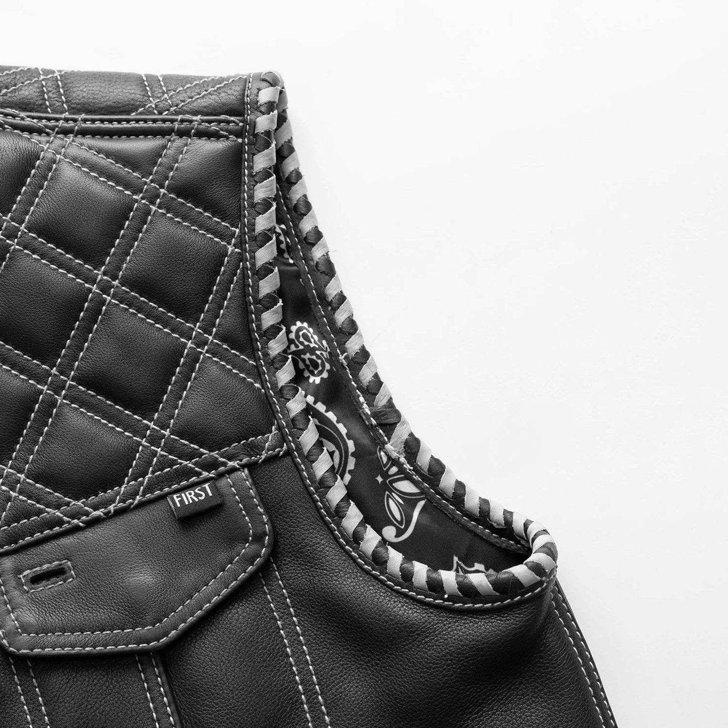 Sinister - Men's Motorcycle Leather Vest - First Manufacturing Company - Flyclothing LLC