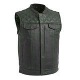 Downside Men's Motorcycle Leather Vest - First Manufacturing Company - Flyclothing LLC