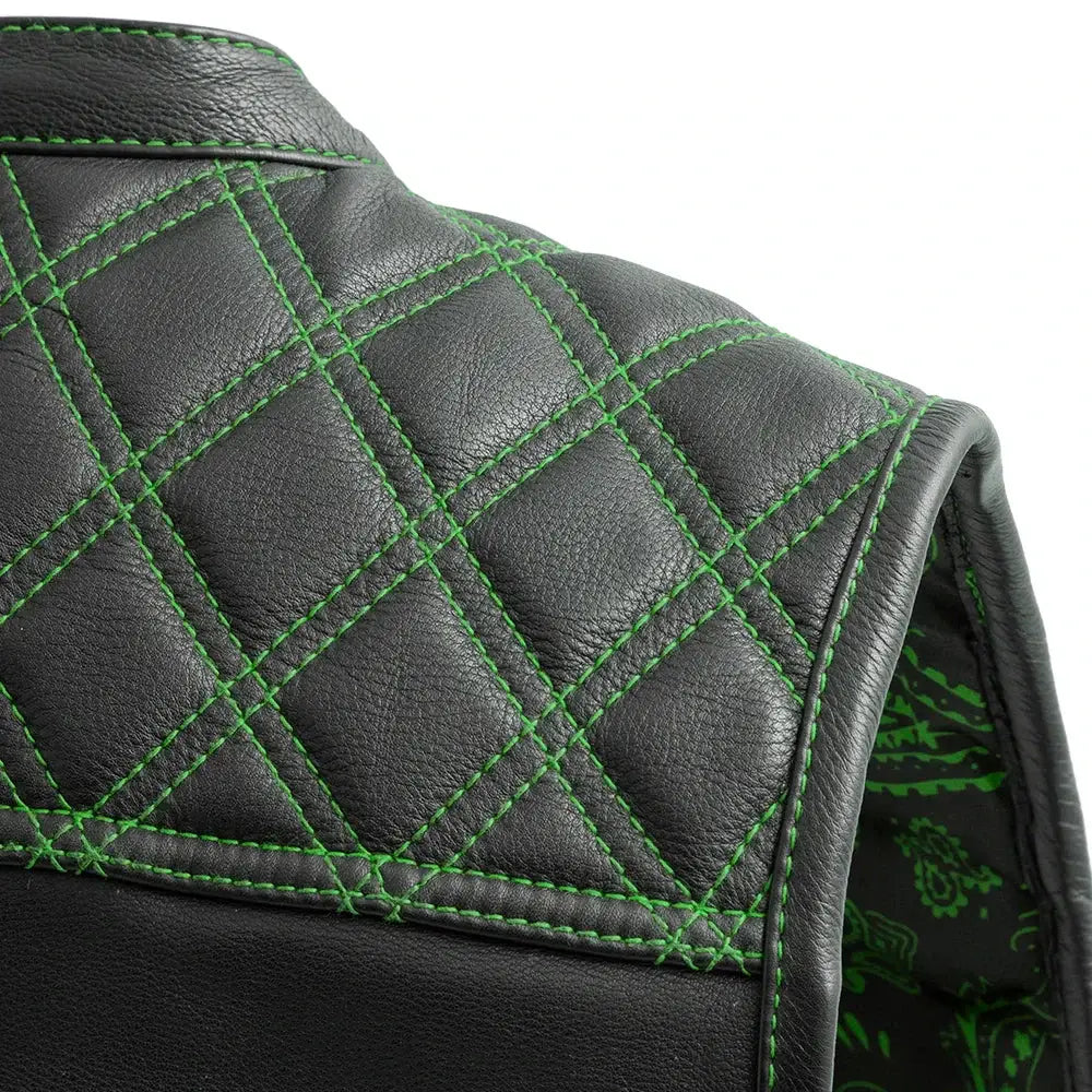 Downside Men's Motorcycle Leather Vest - First Manufacturing Company - Flyclothing LLC