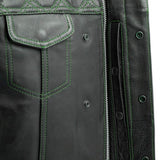 Downside Men's Motorcycle Leather Vest - First Manufacturing Company - Flyclothing LLC