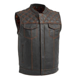 Downside Men's Motorcycle Leather Vest - First Manufacturing Company - Flyclothing LLC