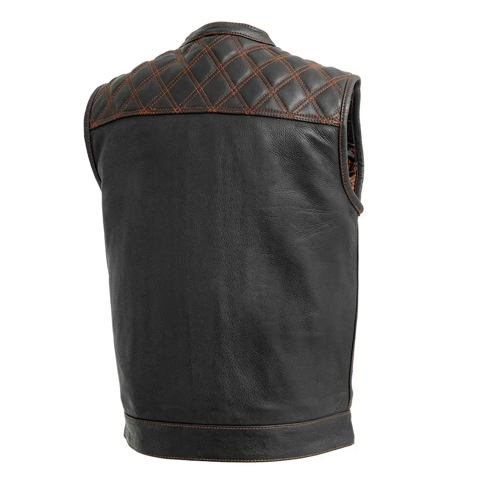 Downside Men's Motorcycle Leather Vest - First Manufacturing Company - Flyclothing LLC
