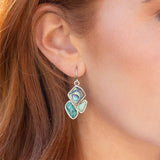 Blue Abalone Fire Sterling Silver Cluster Earrings - Barse Jewelry - Flyclothing LLC