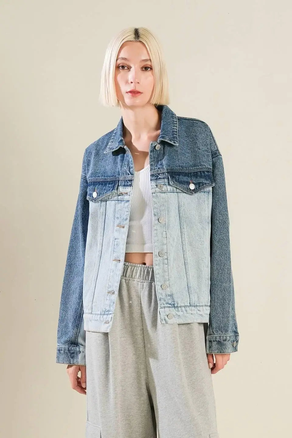 A BAR SONG DENIM JACKET - Flying Tomato - Flyclothing LLC