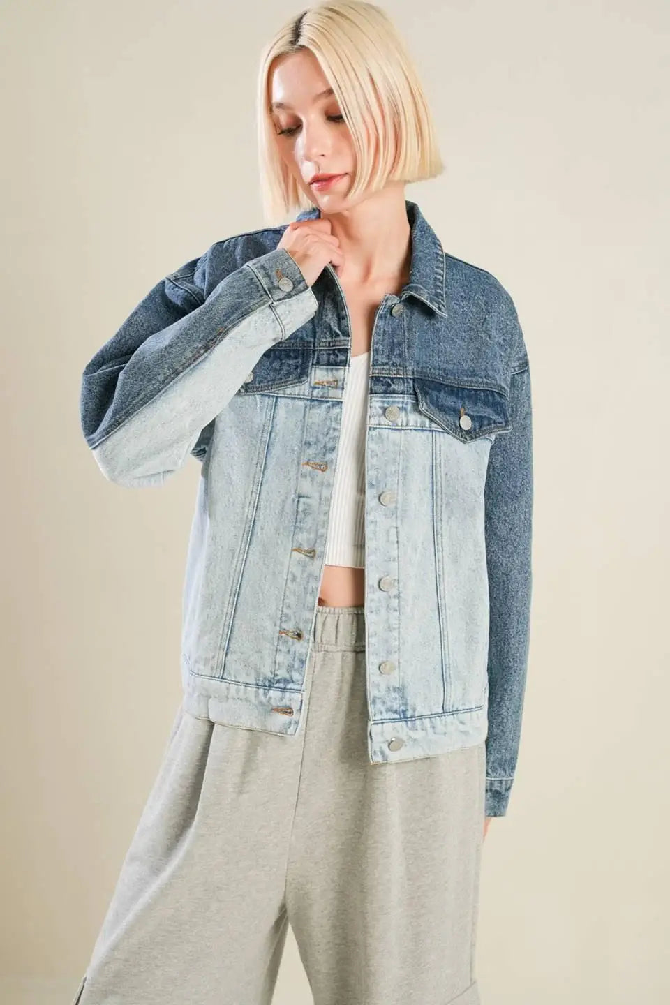 A BAR SONG DENIM JACKET - Flying Tomato - Flyclothing LLC