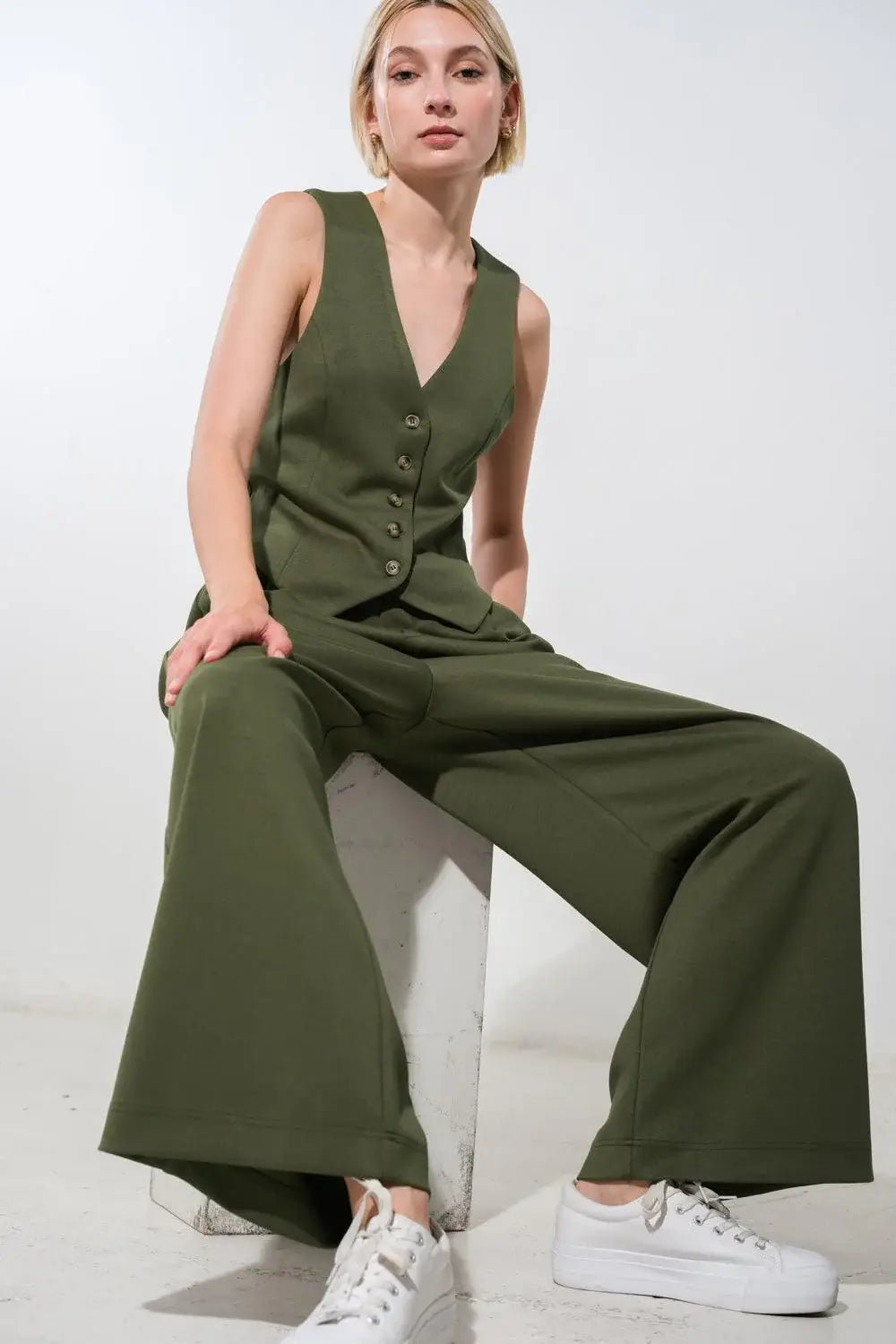 CALL MY LOVELY PONTI VEST - Flying Tomato - Flyclothing LLC