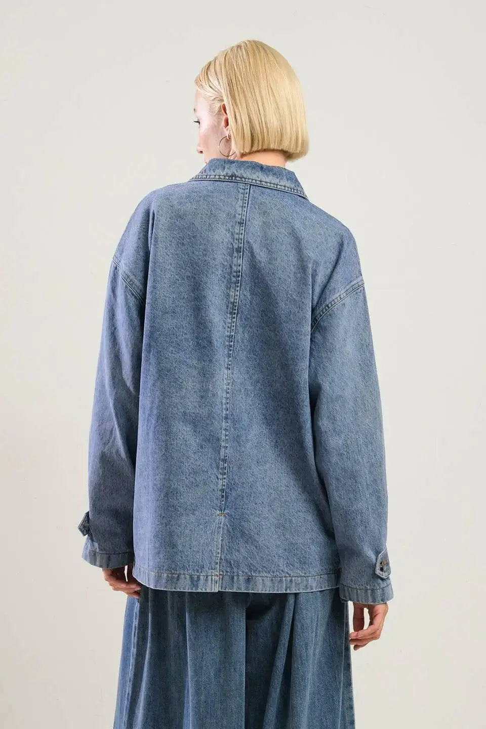 BREATHTAKING CHARM DENIM MIDI JACKET - Flying Tomato - Flyclothing LLC